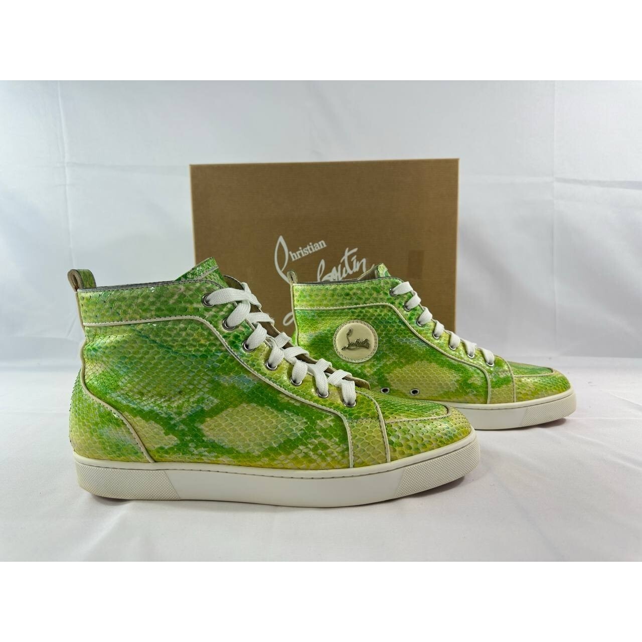 Christian Louboutin Rantus Orlato Flat Sneakers Python Fresh Nappa 44 Us 11